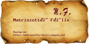 Matriszottó Félix névjegykártya